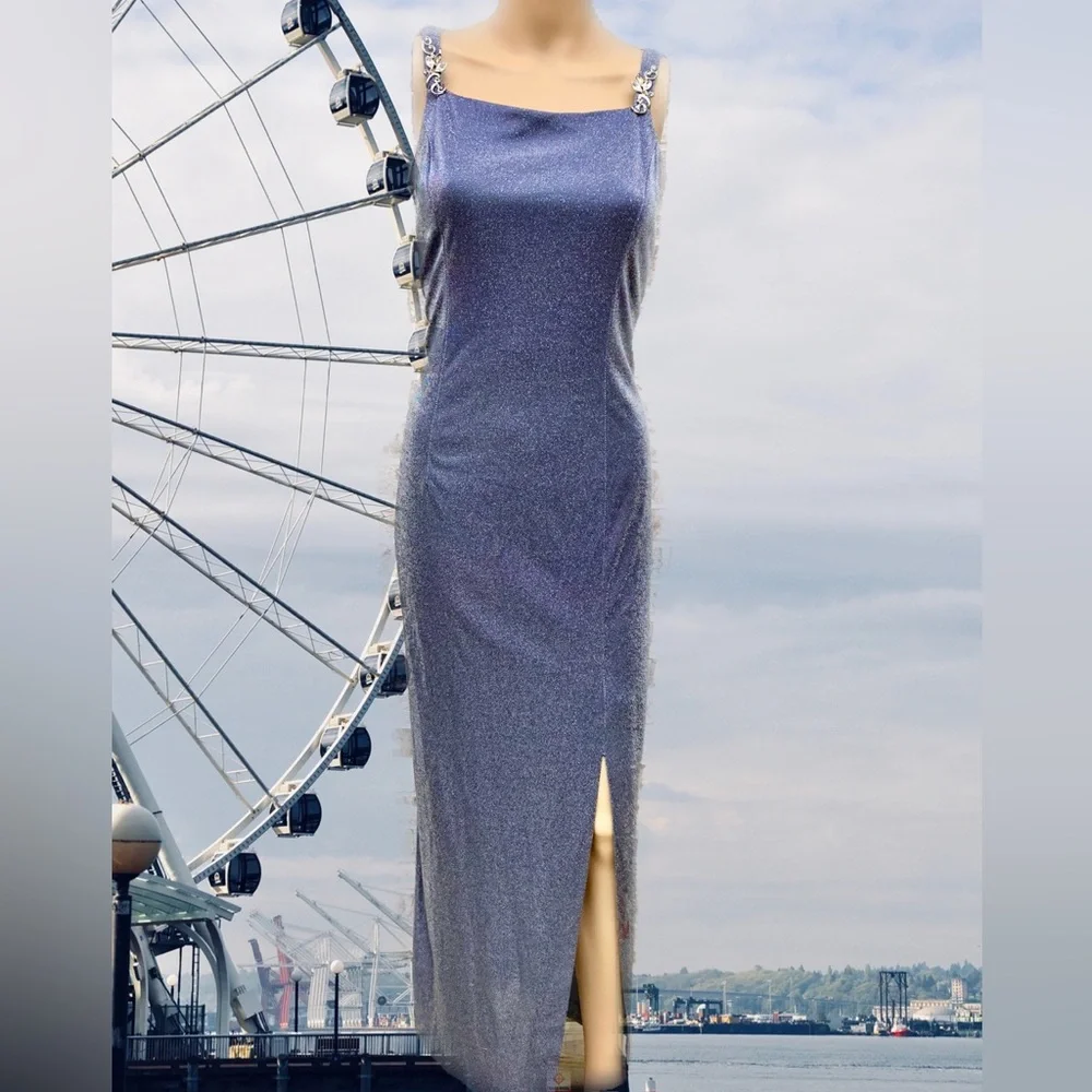 90s Vintage Midnight Sparkly Blue/Silver Prom Dress | Color: Blue/Silver | Size: 8 | Brittsays12345's Closet 90s Vintage Midnight Sparkly Blue/Silver Prom Dress | Color: Blue/Silver | Size: 8 | Brittsays12345's Closet